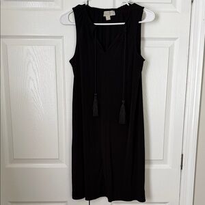 MICHAEL Michael Kors Black Tassel Midi Dress
